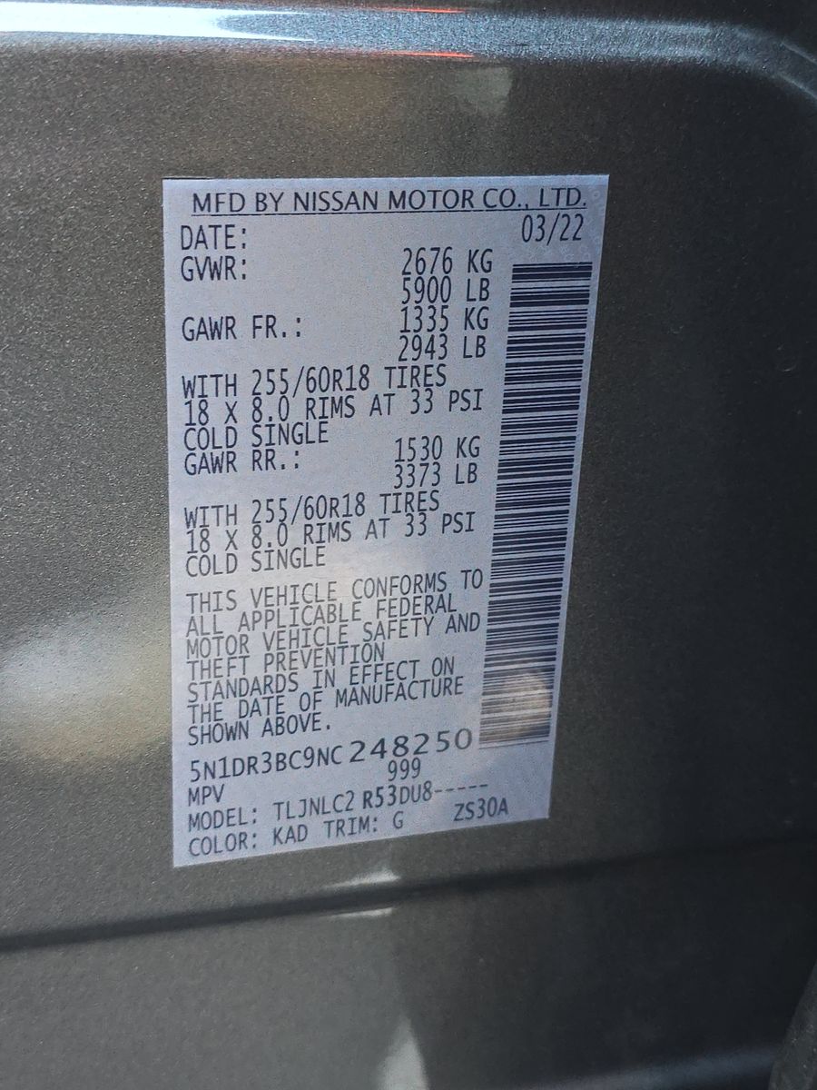 2022 Nissan Pathfinder SV AWD