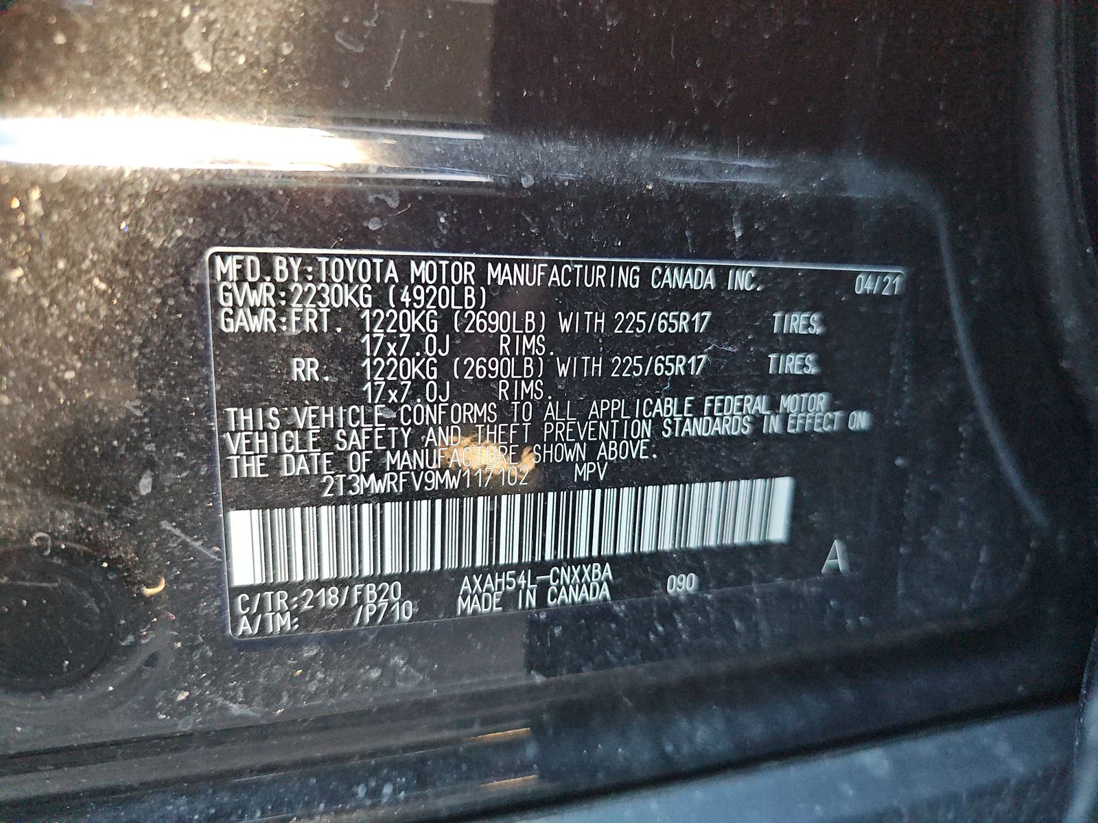 2021 Toyota RAV4 Hybrid LE AWD