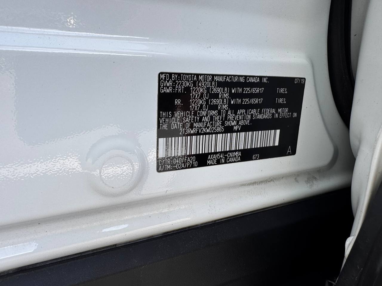 2019 Toyota RAV4 Hybrid XLE AWD