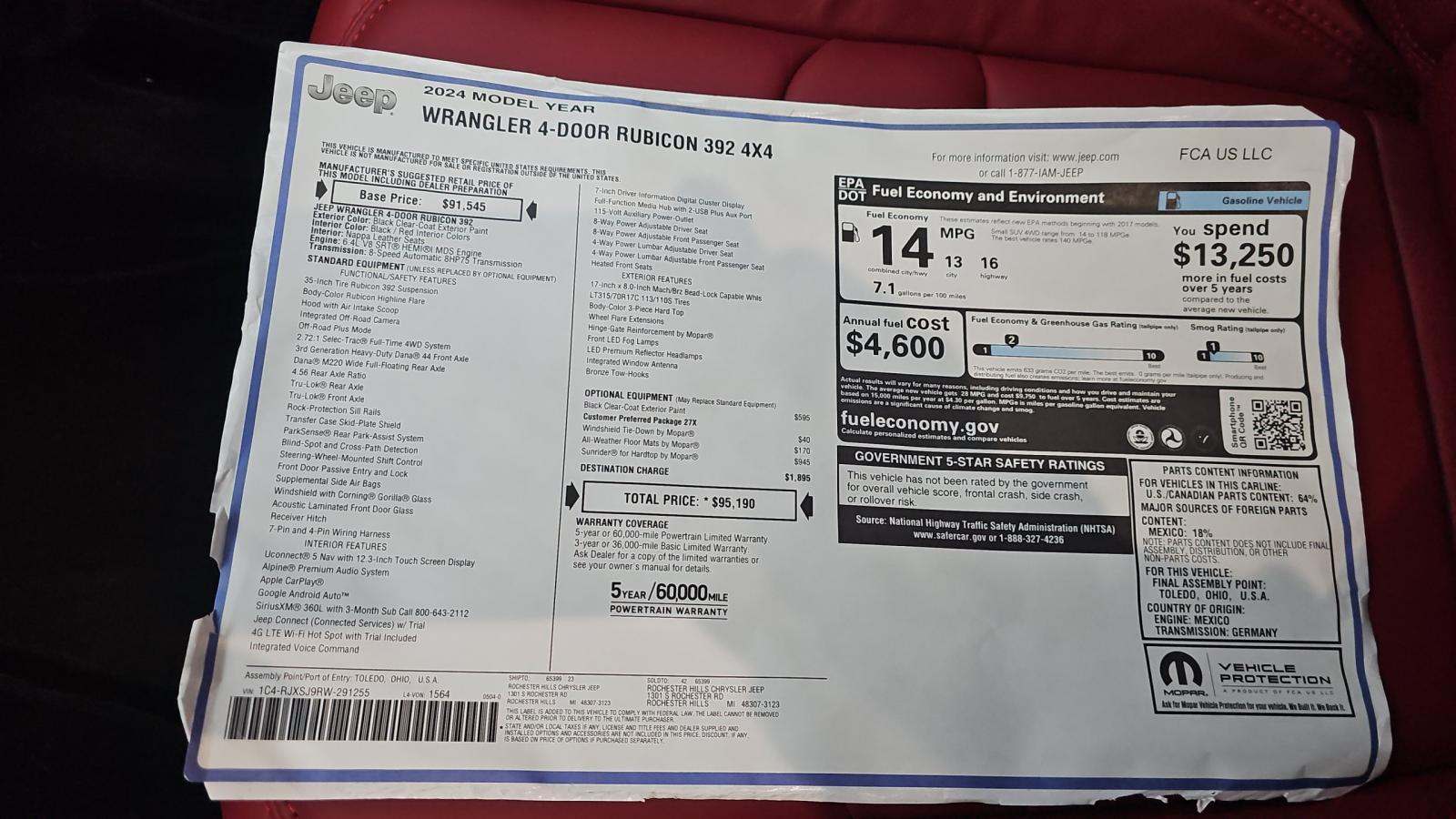 2024 Jeep Wrangler Rubicon 392 AWD