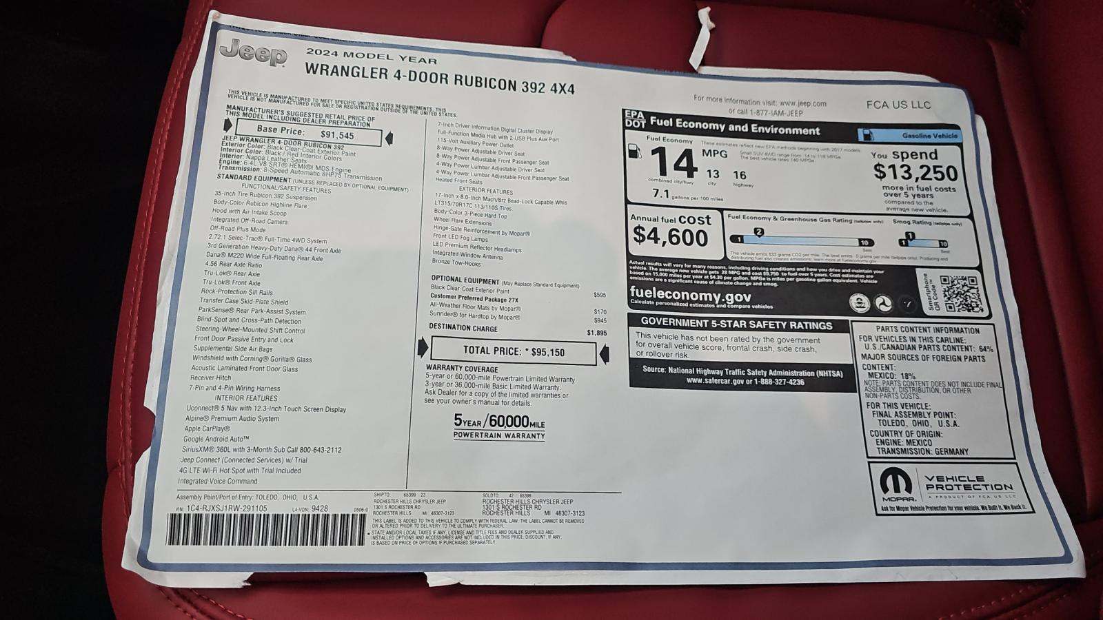 2024 Jeep Wrangler Rubicon 392 AWD