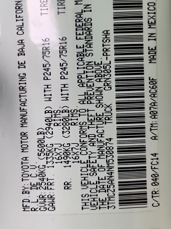 2022 Toyota Tacoma SR5 AWD