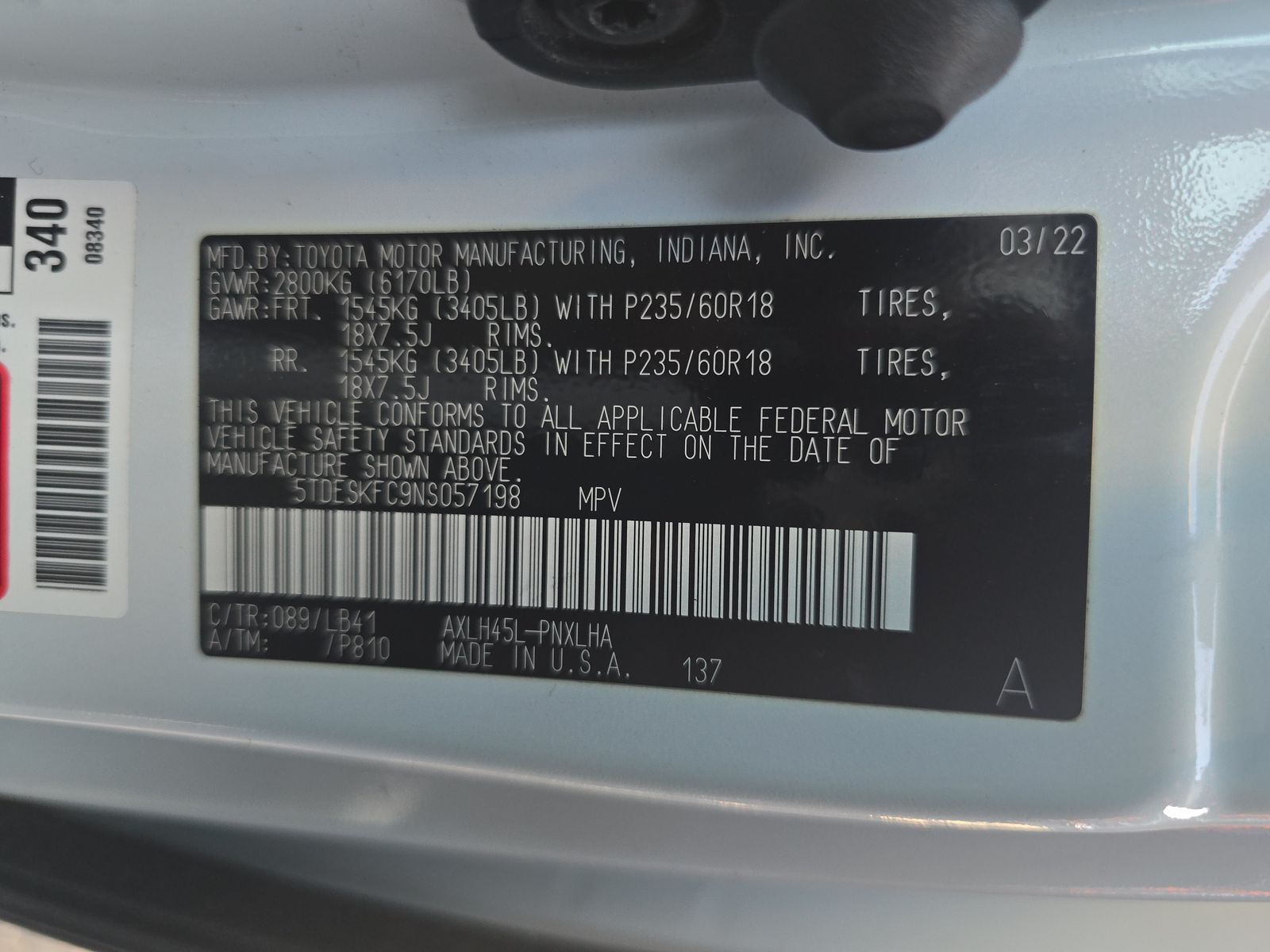 2022 Toyota Sienna Platinum AWD