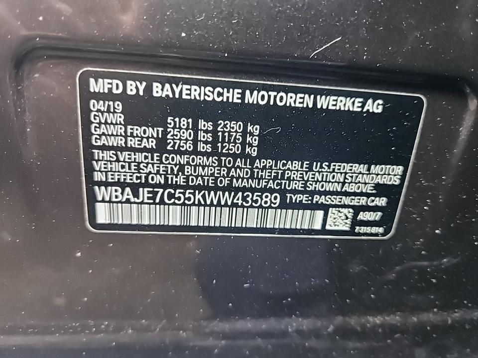 2019 BMW 5 Series 540i xDrive AWD