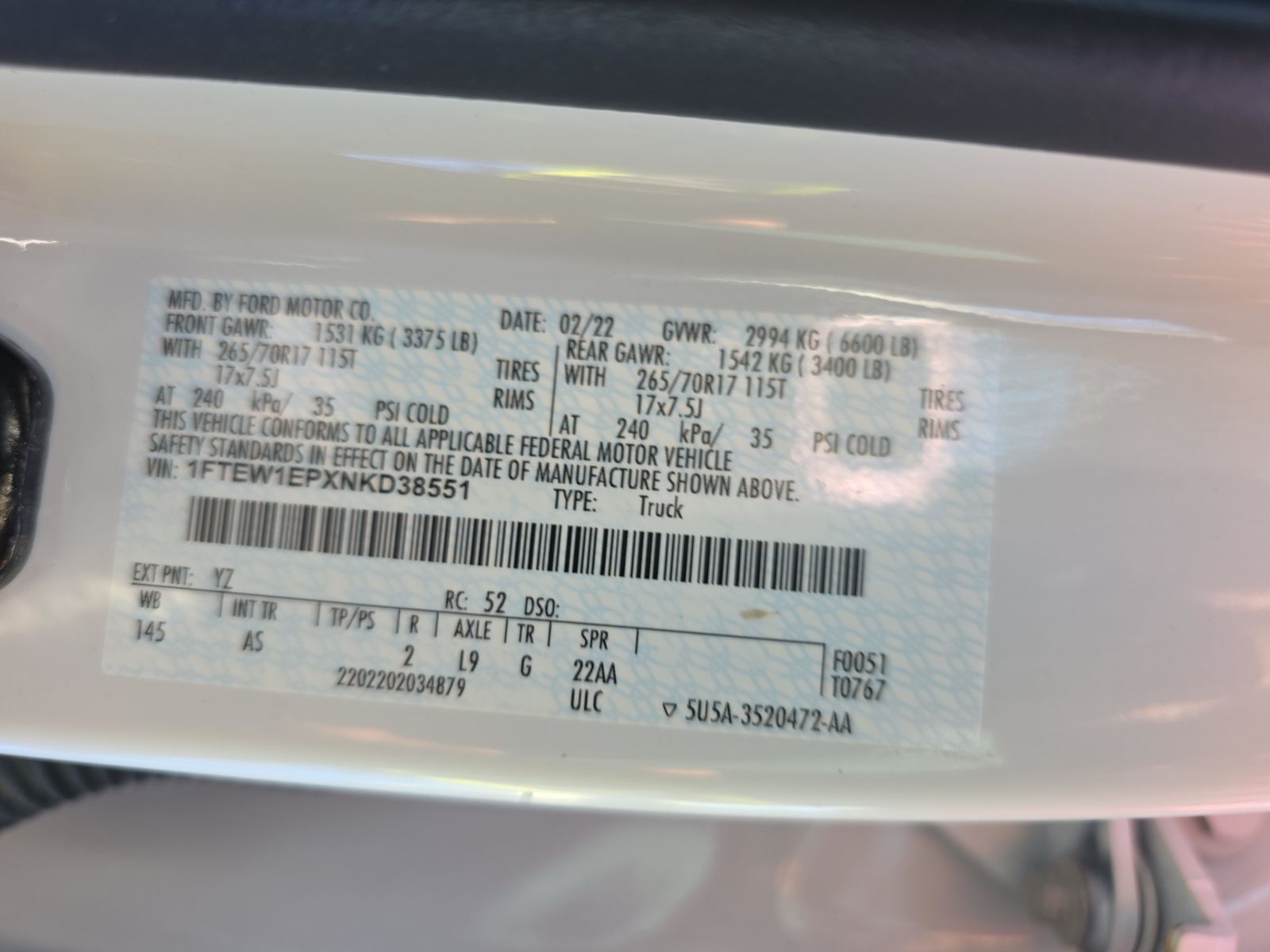 2022 Ford F-150 XL AWD