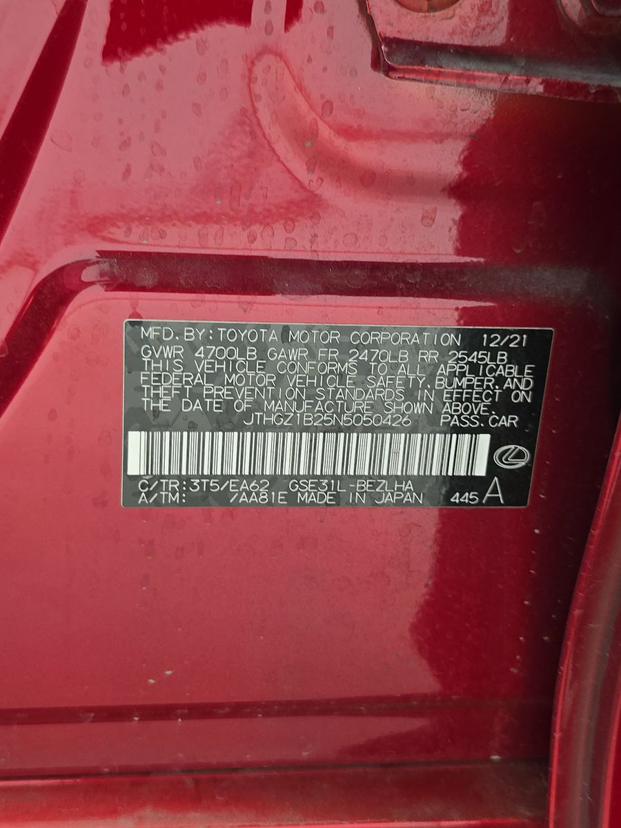 2022 Lexus IS IS 350 F SPORT RWD