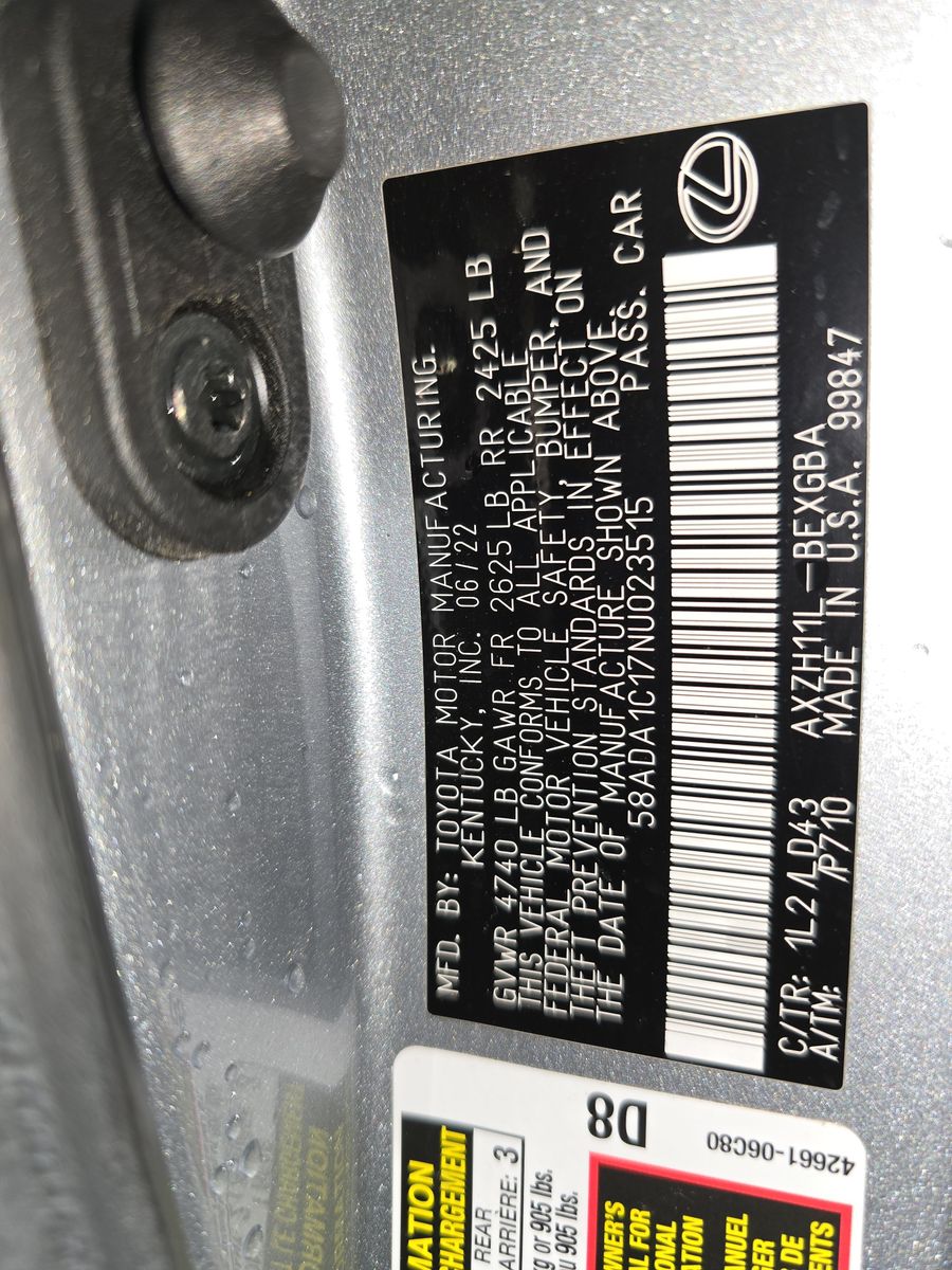 2022 Lexus ES ES 300h FWD