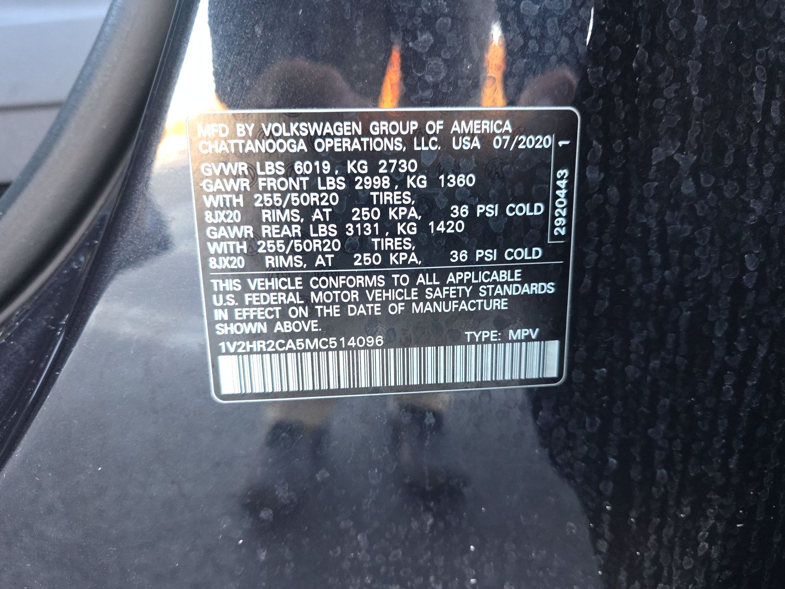 2021 Volkswagen Atlas 3.6L SE AWD