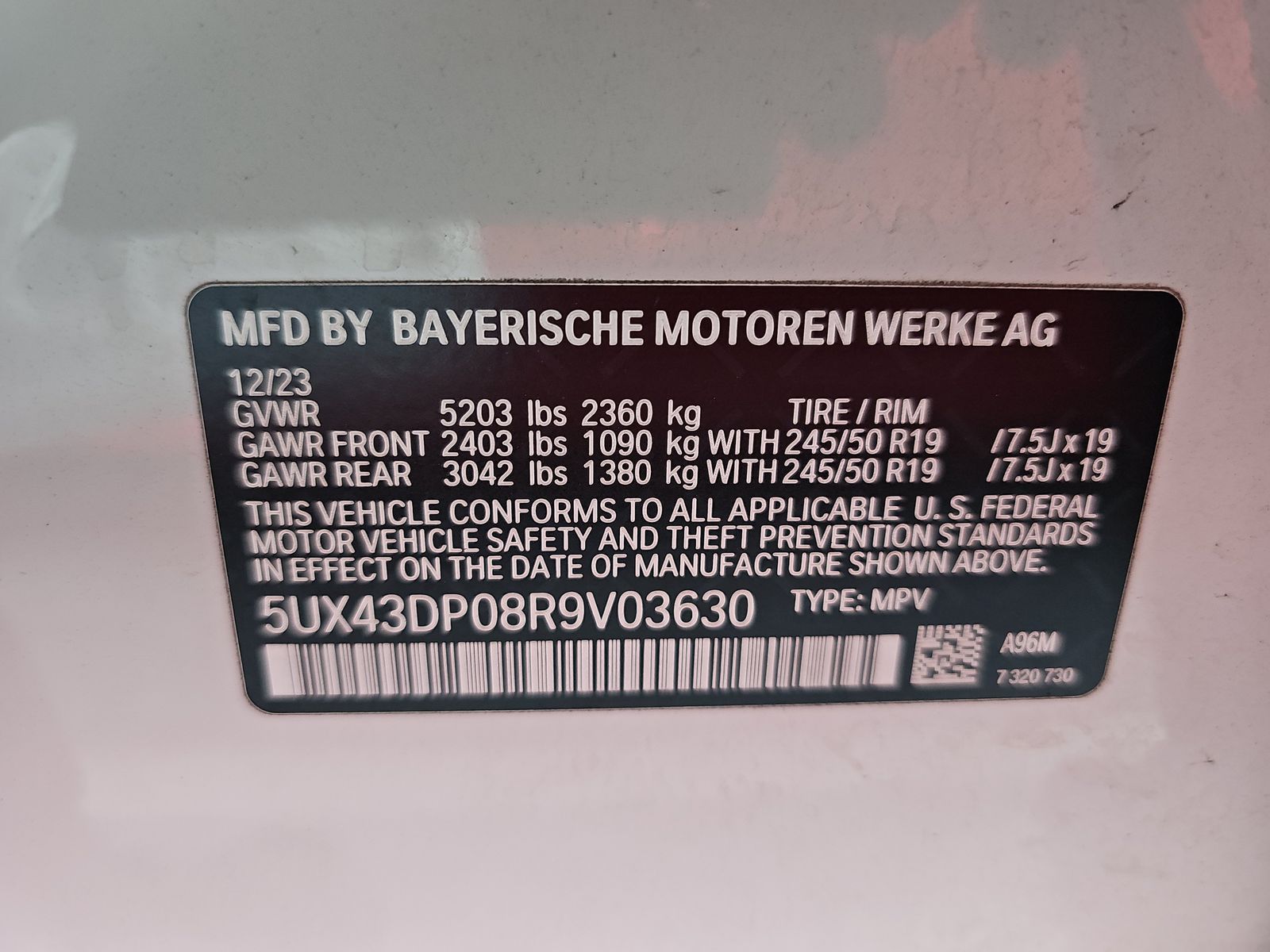 2024 BMW X3 sDrive30i RWD