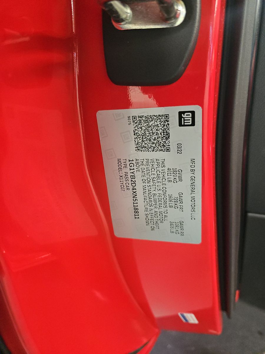 2022 Chevrolet Corvette Stingray FWD