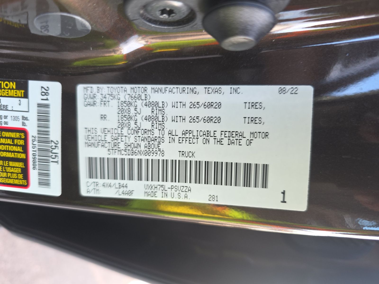 2022 Toyota Tundra Hybrid 1794 Edition AWD