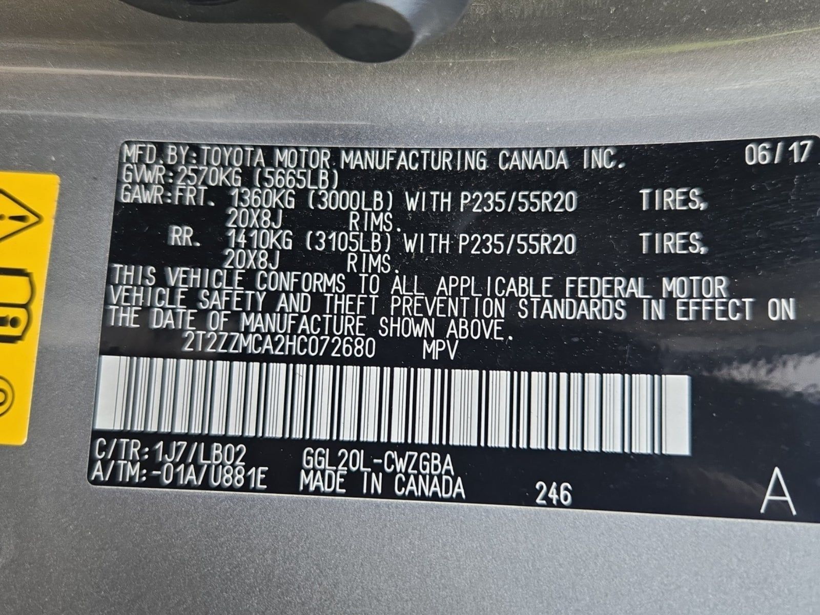 2T2ZZMCA2HC072680 | 2017 LEXUS RX | История продажи