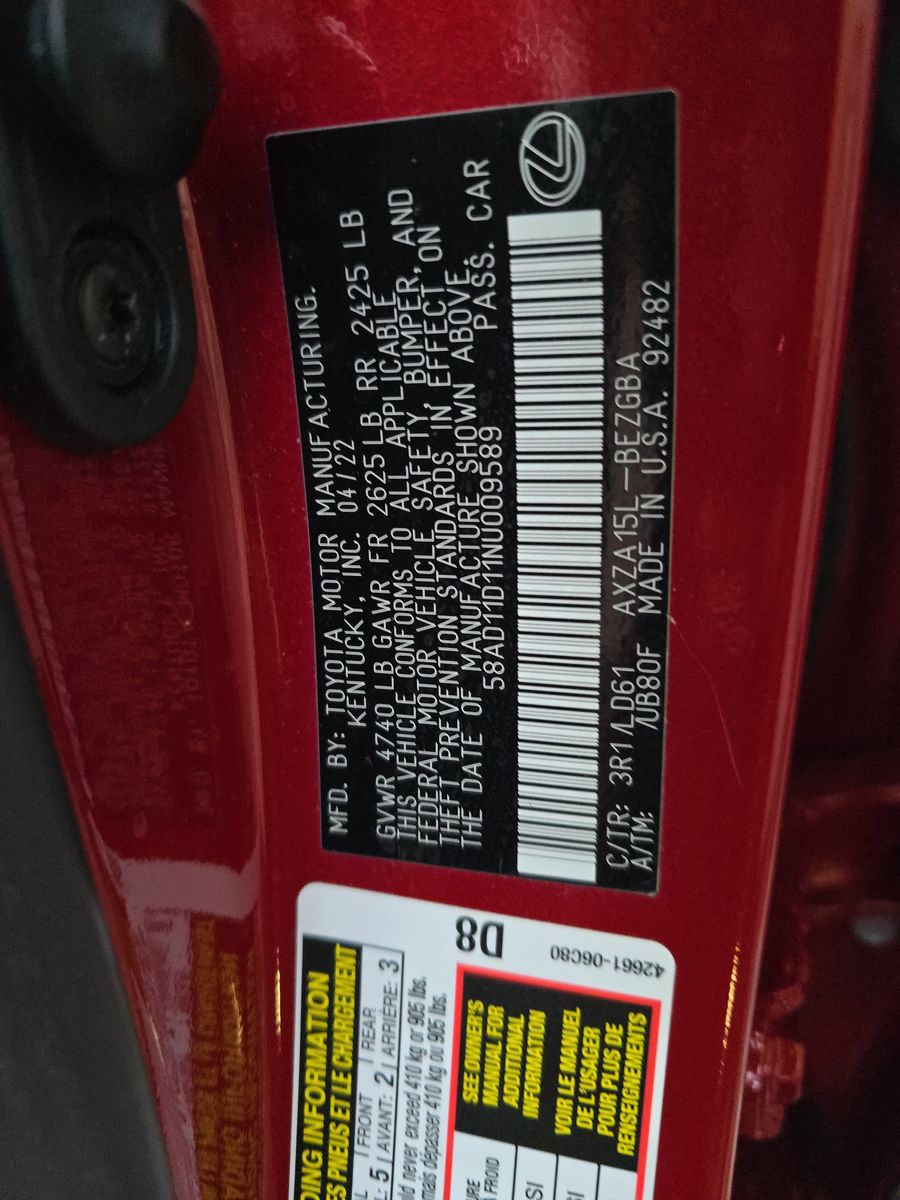 2022 Lexus ES ES 250 AWD