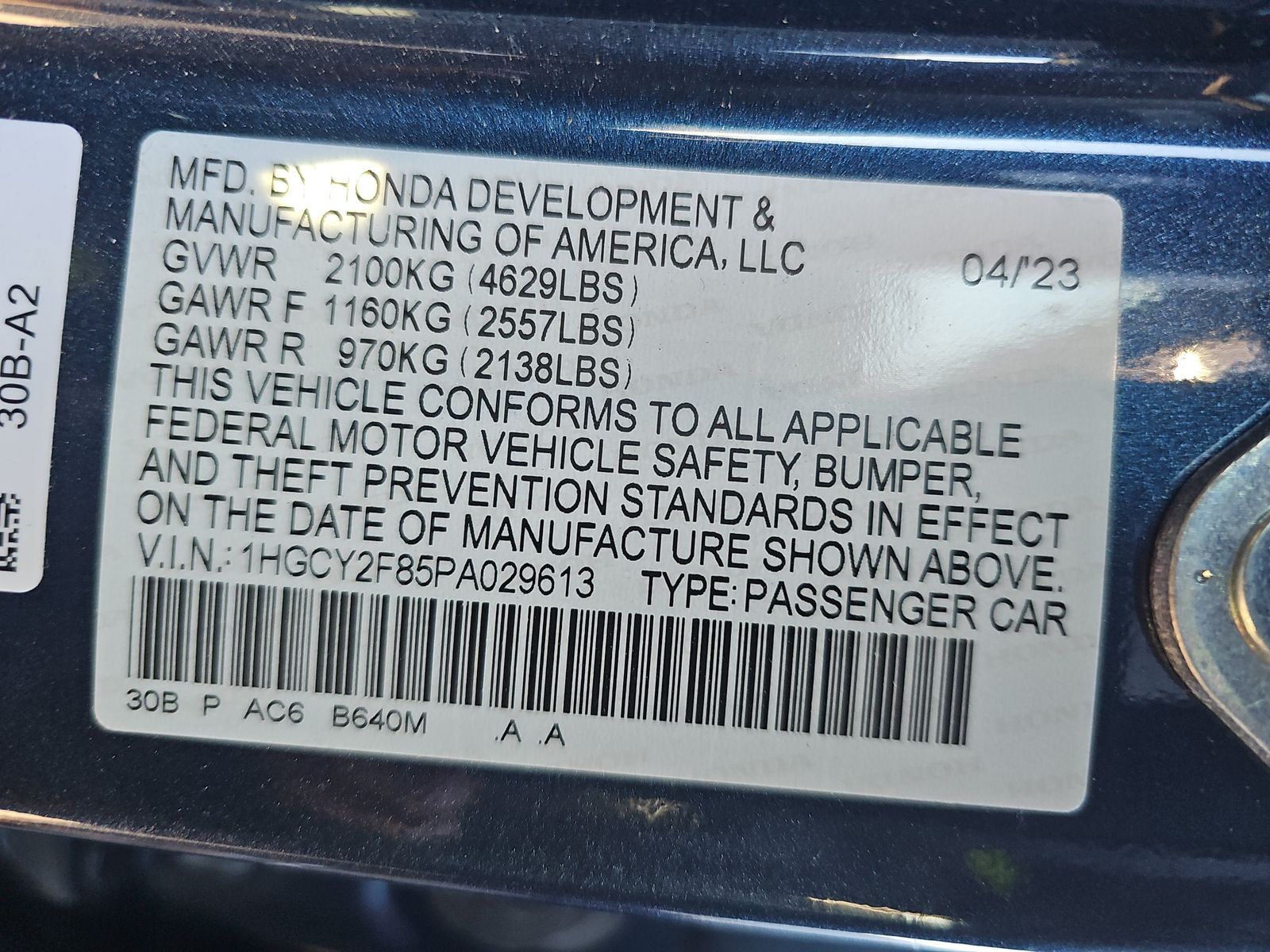 2023 Honda Accord Hybrid Touring FWD