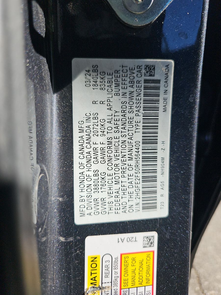 2024 Honda Civic Sport FWD