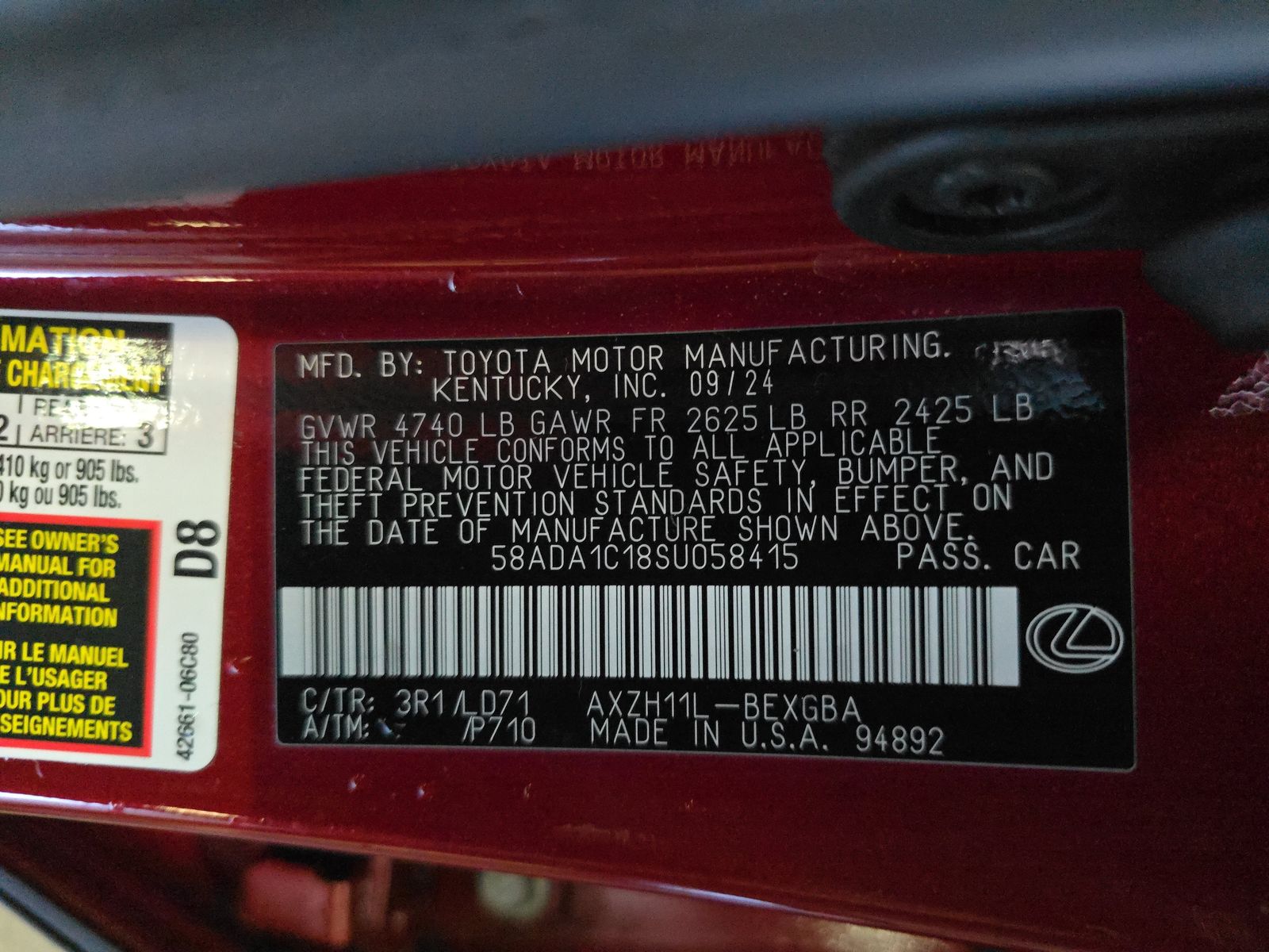 2025 Lexus ES ES 300h FWD