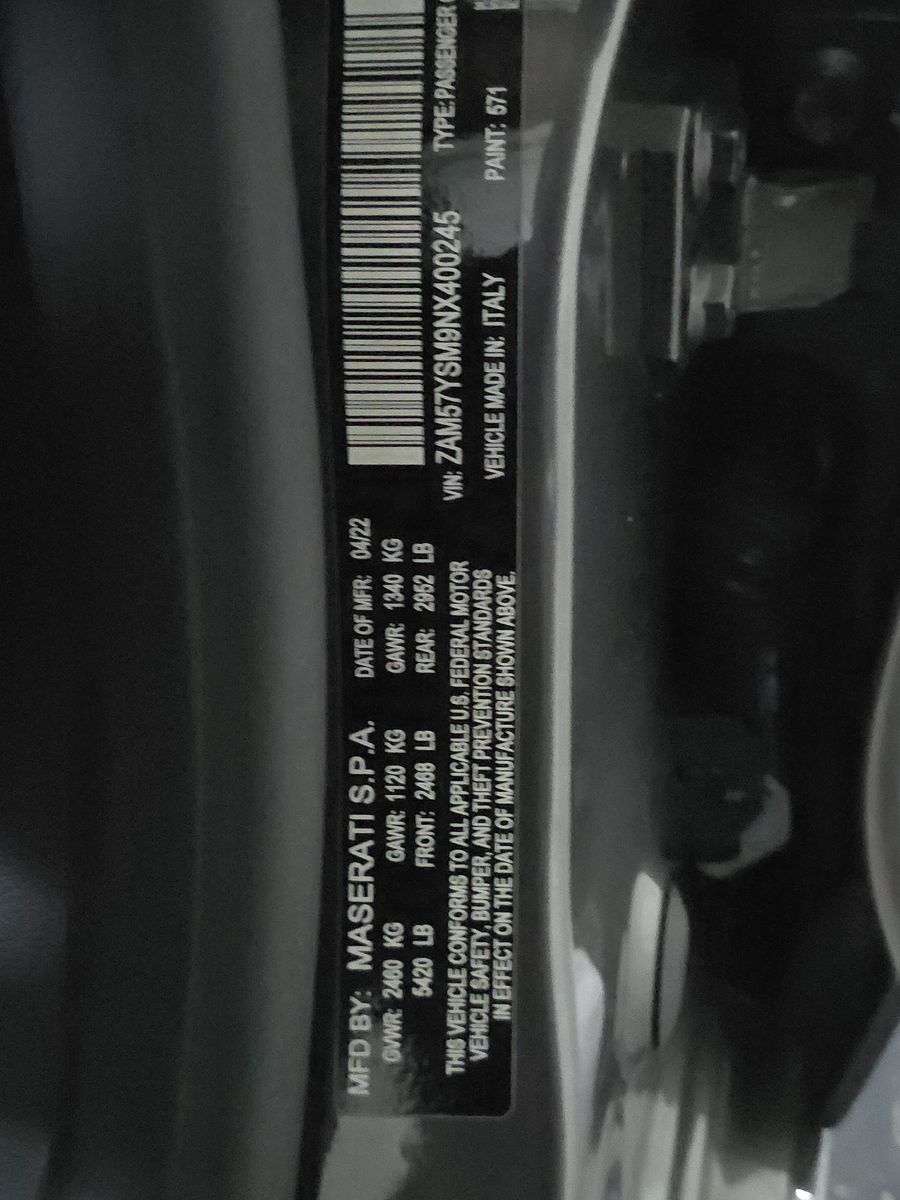 2022 Maserati Ghibli Modena RWD