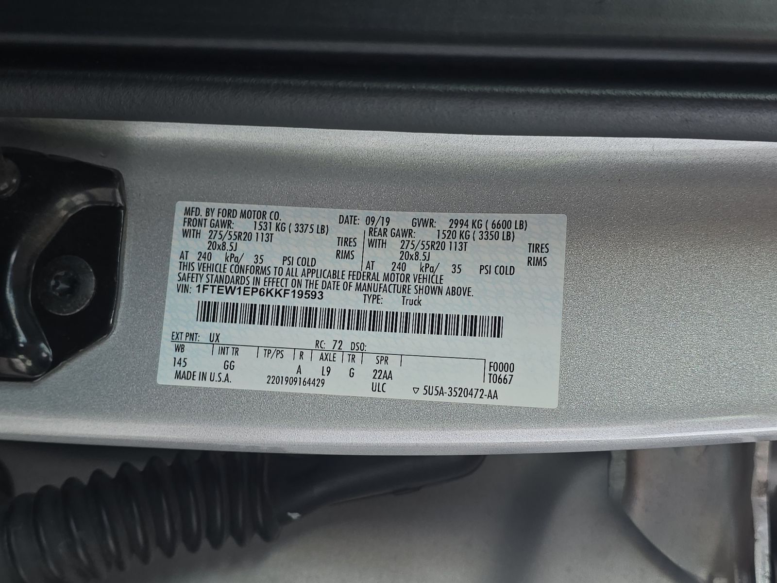 2019 Ford F-150 XL AWD