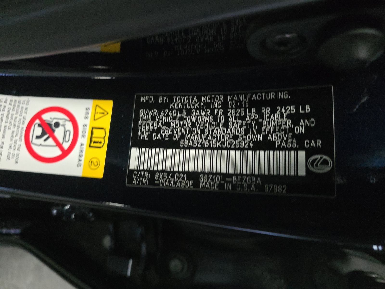 2019 Lexus ES ES 350 FWD