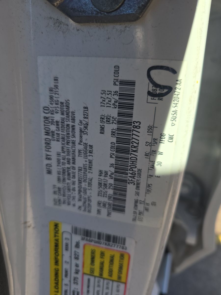 2019 Ford Fusion SE FWD