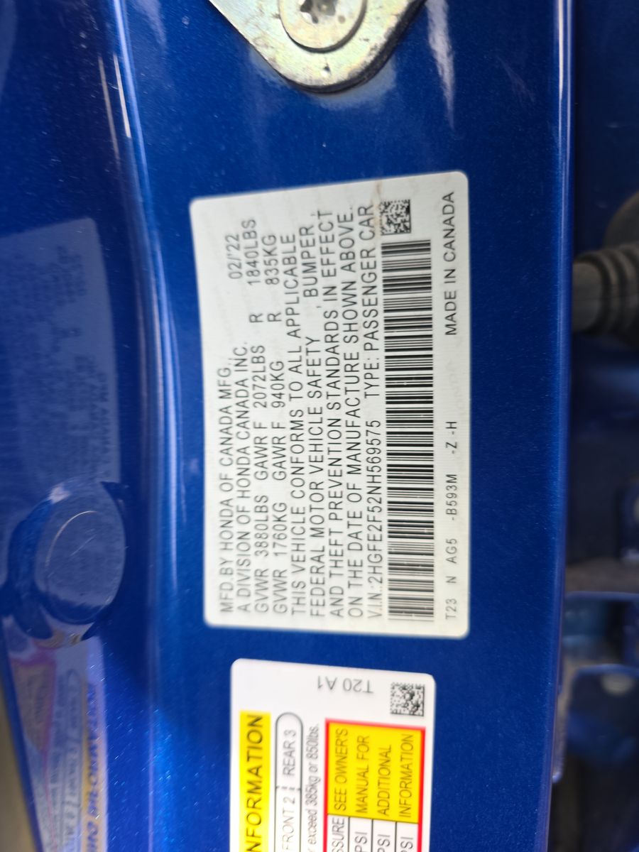 2022 Honda Civic Sport FWD