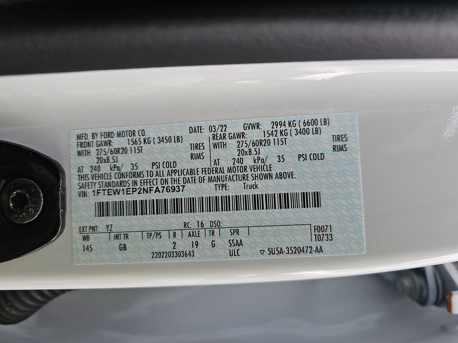 2022 Ford F-150 XL AWD