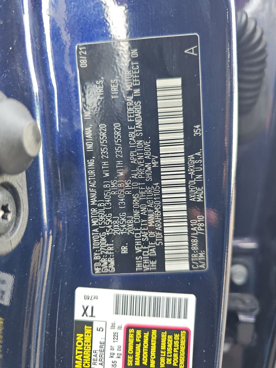 2021 Toyota Highlander Hybrid Platinum FWD