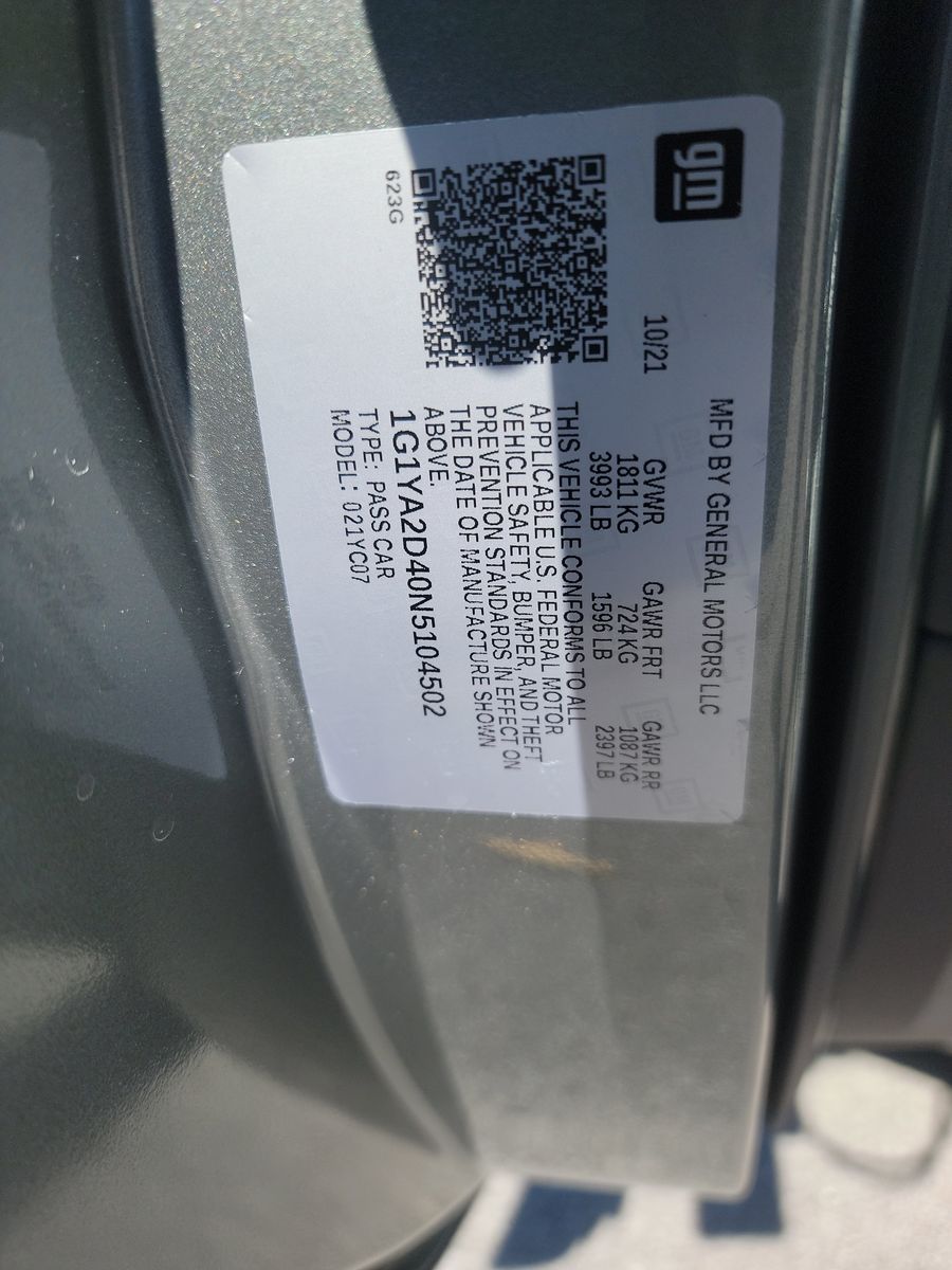 2022 Chevrolet Corvette Stingray RWD