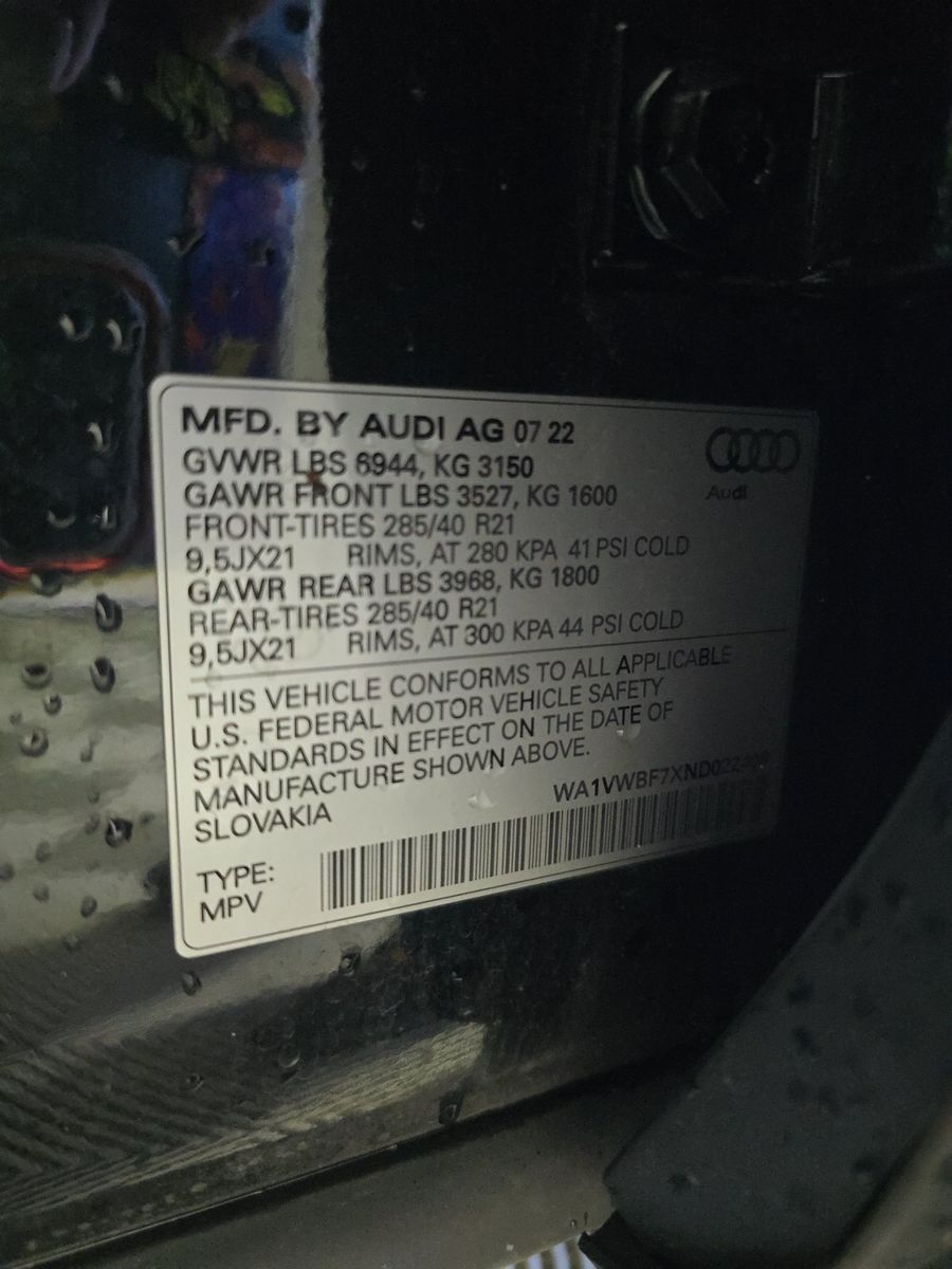 2022 Audi SQ7 Prestige AWD