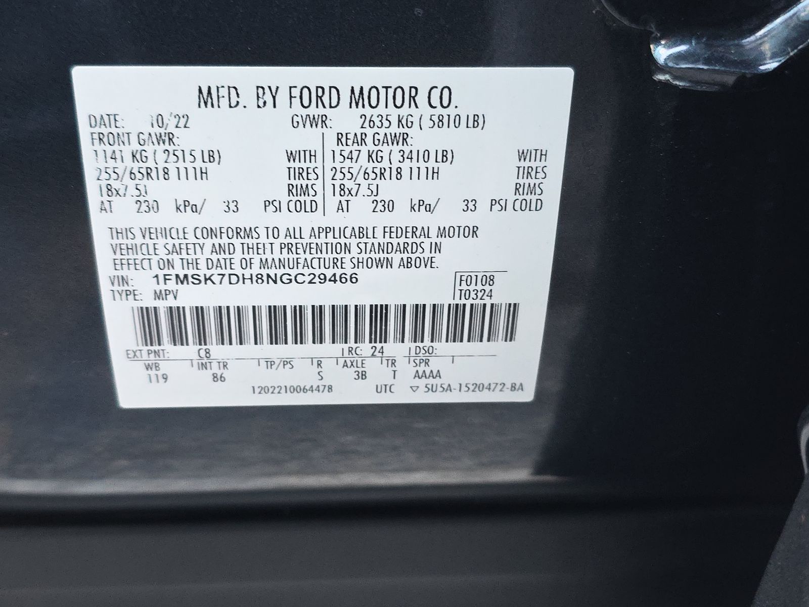 2022 Ford Explorer XLT RWD