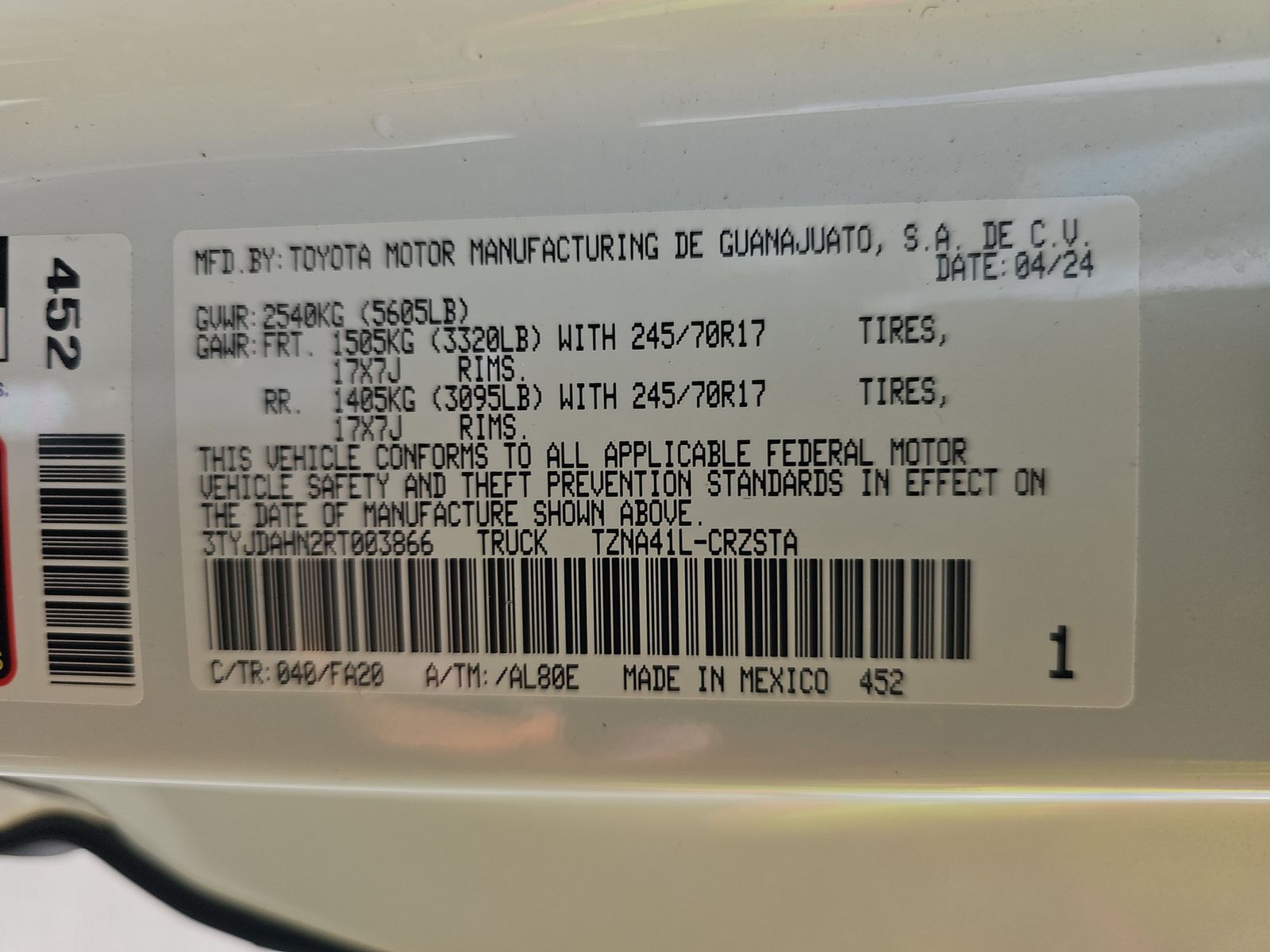 2024 Toyota Tacoma SR RWD