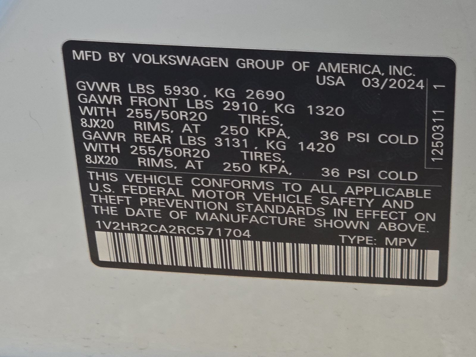 2024 Volkswagen Atlas 2.0T SE AWD