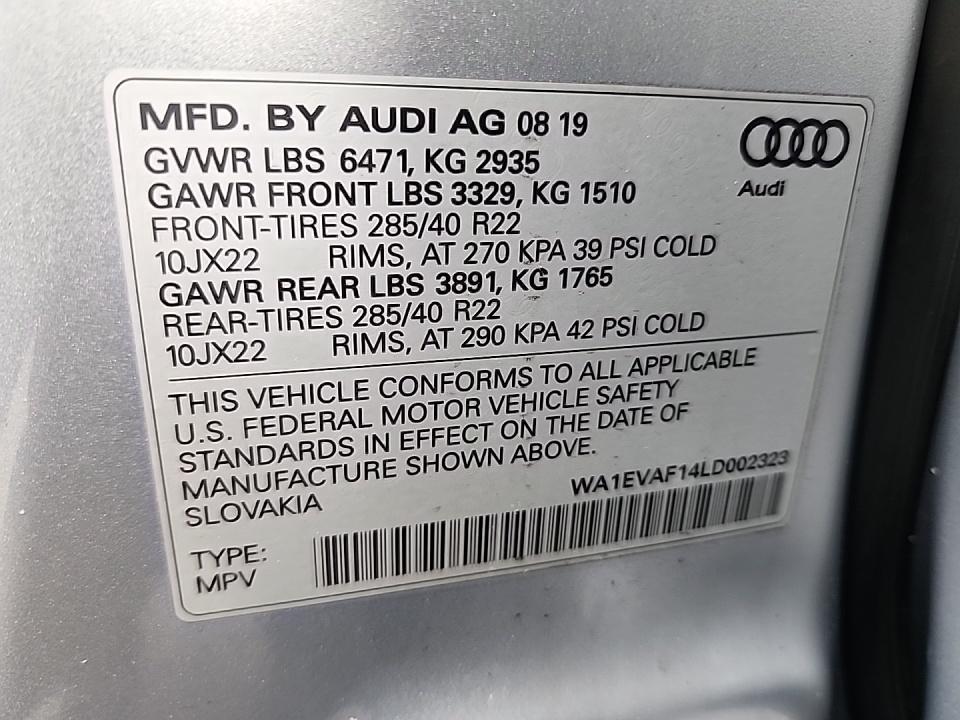 2020 Audi Q8 Premium Plus AWD