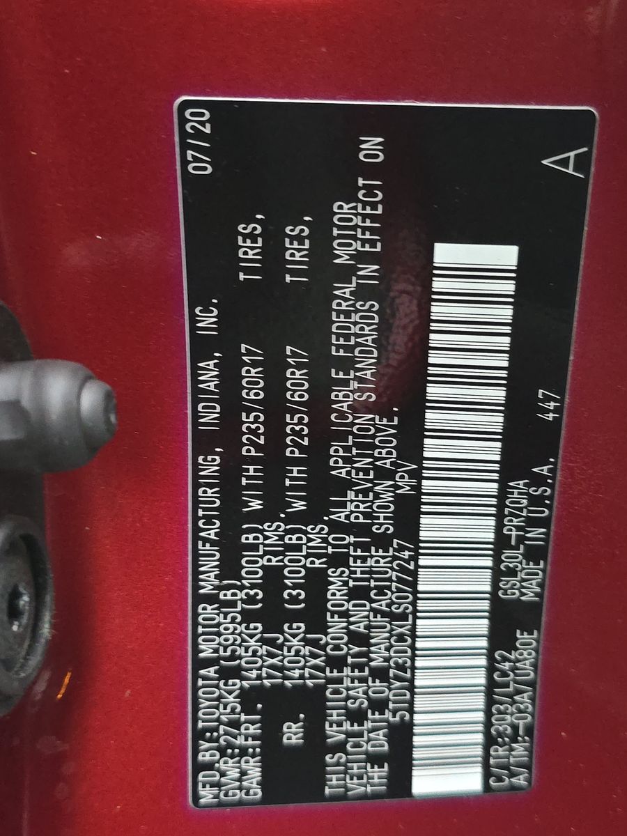 2020 Toyota Sienna XLE Premium FWD