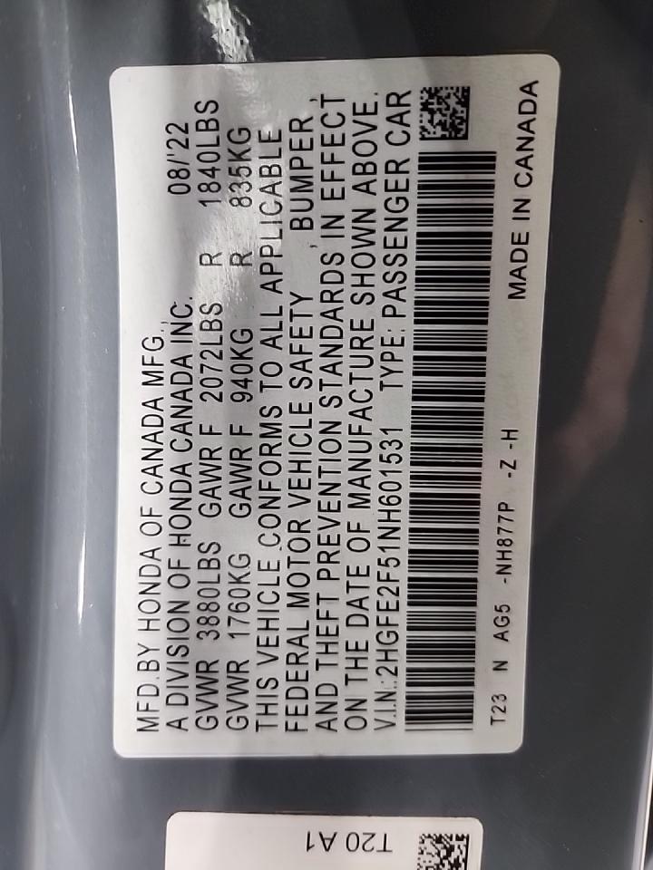 2022 Honda Civic Sport FWD