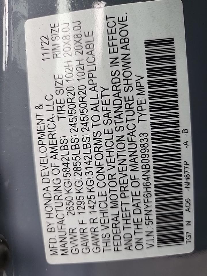 2022 Honda Pilot Touring AWD