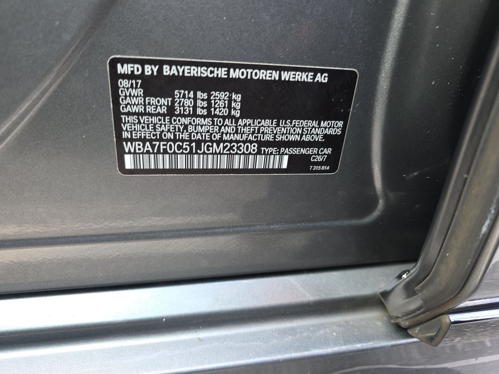 2018 BMW 7 Series 750i RWD