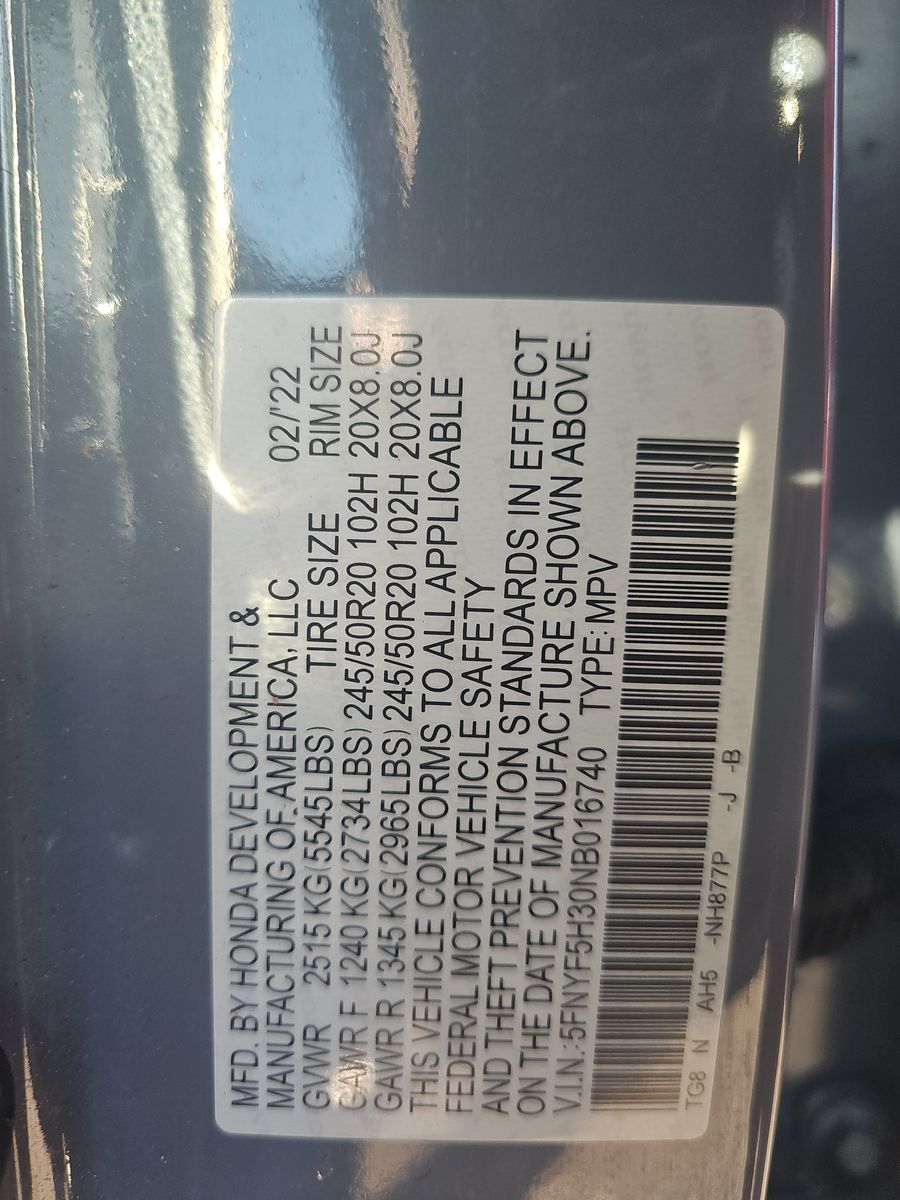 2022 Honda Pilot Sport FWD