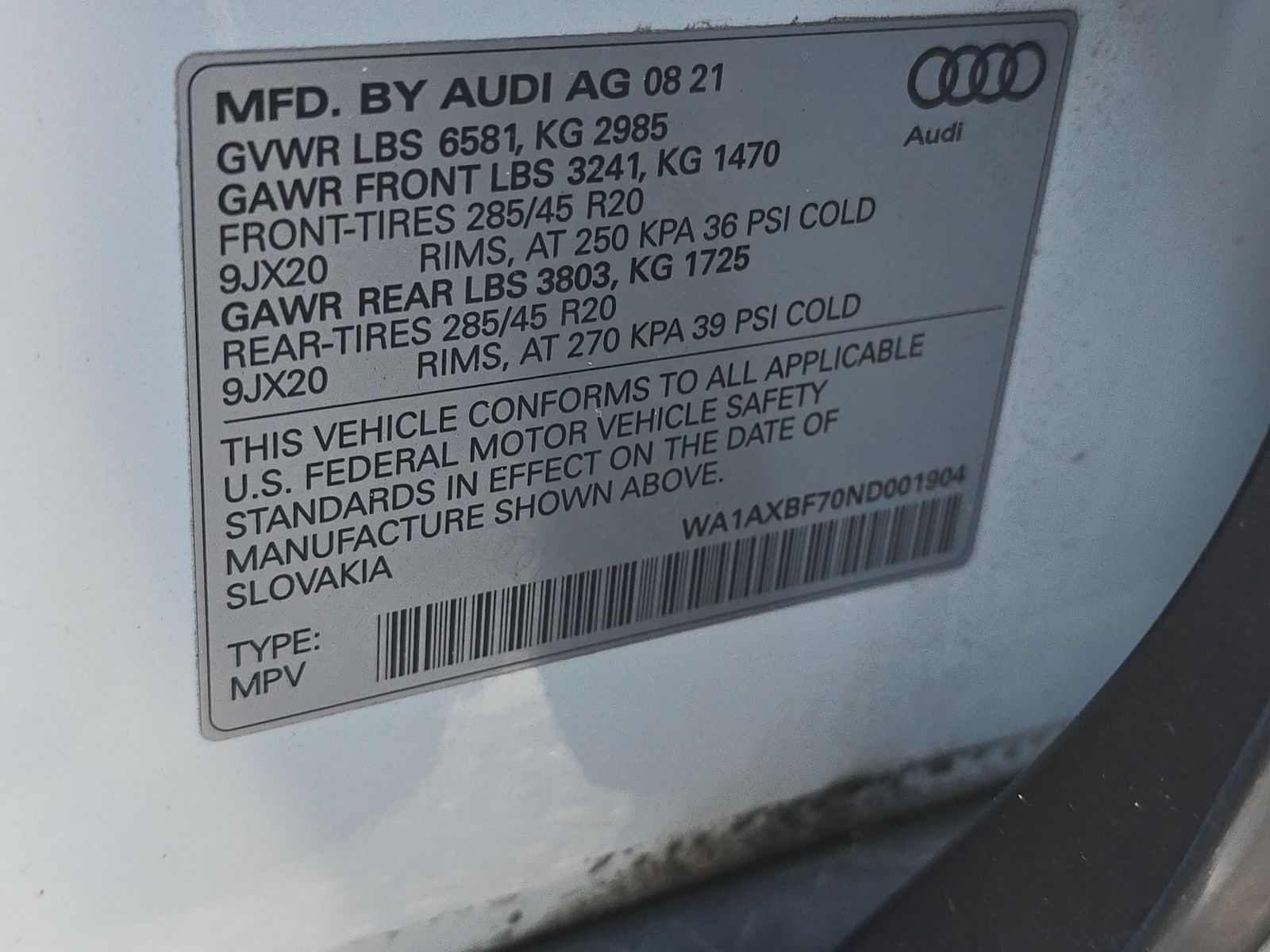 2022 Audi Q7 Premium AWD