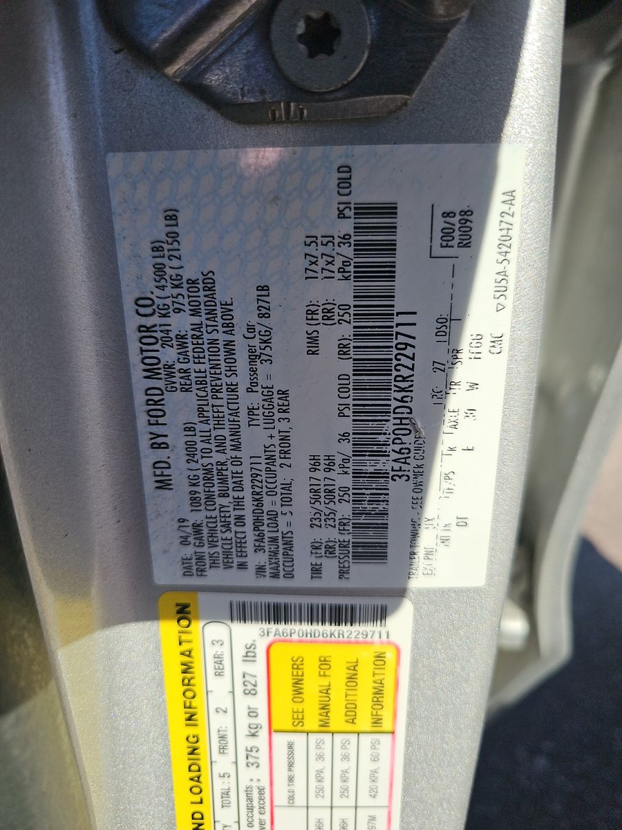 2019 Ford Fusion SE FWD