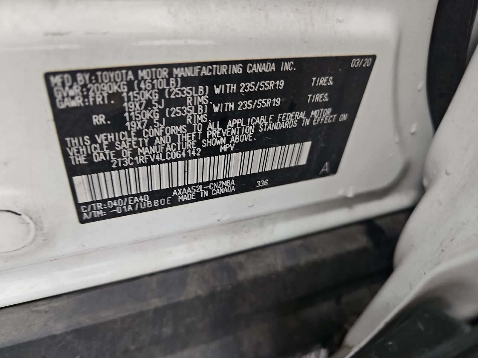 2020 Toyota RAV4 XLE Premium FWD