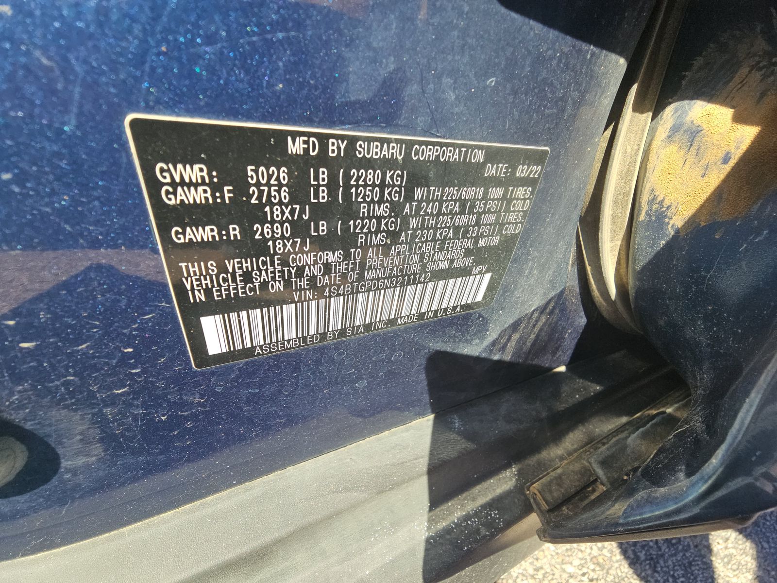 2022 Subaru Outback Touring XT AWD