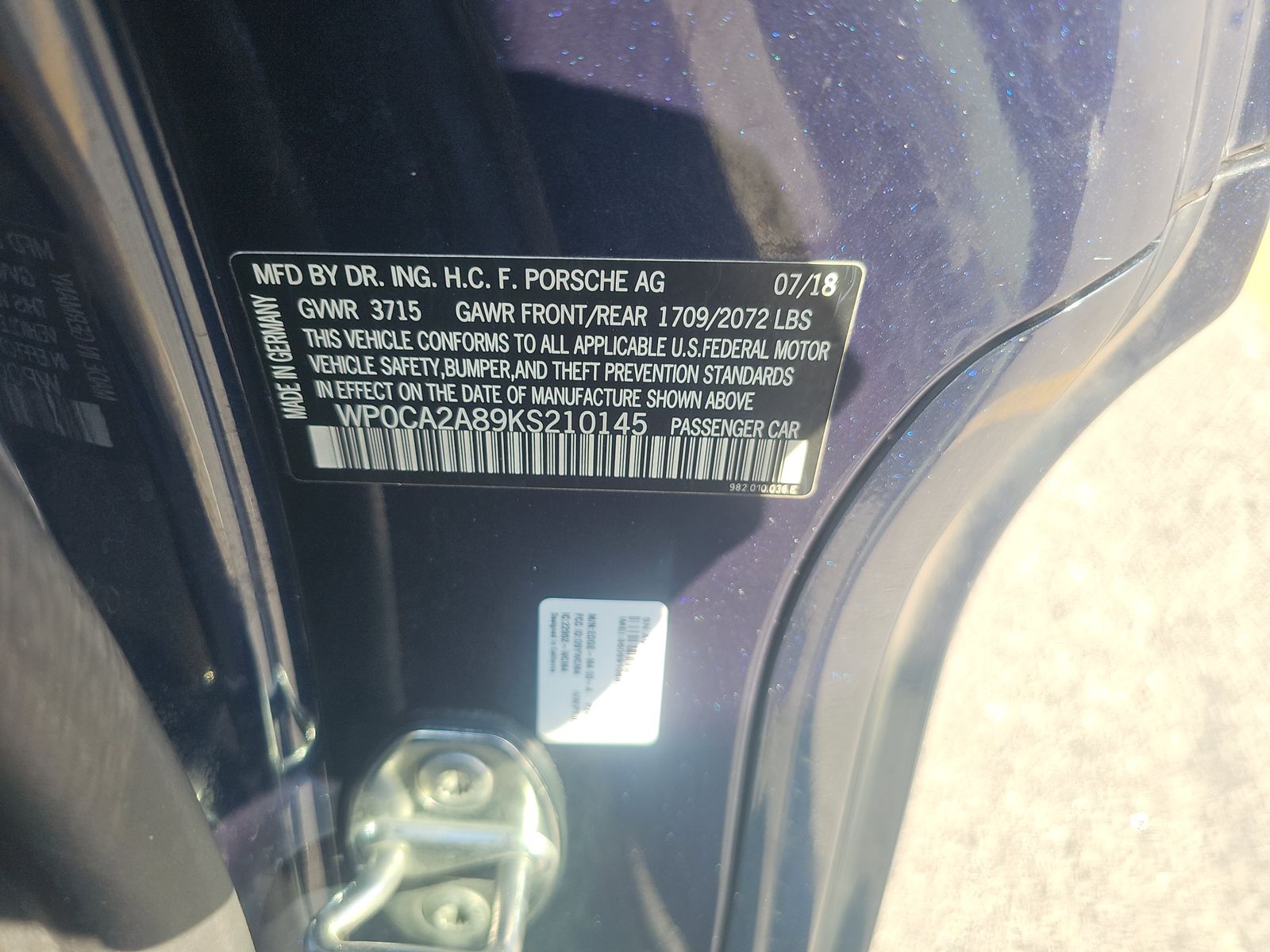 2019 Porsche 718 Boxster Base RWD