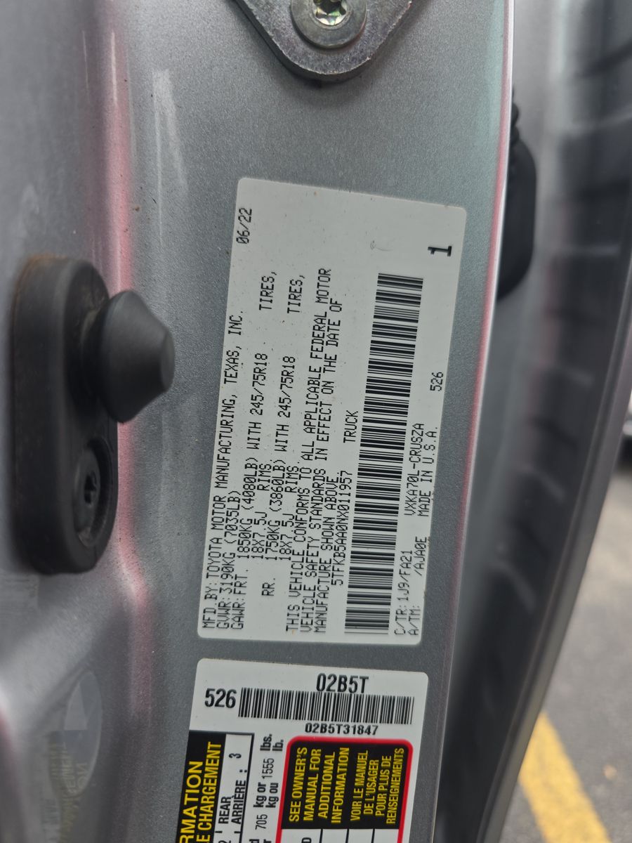 2022 Toyota Tundra SR RWD