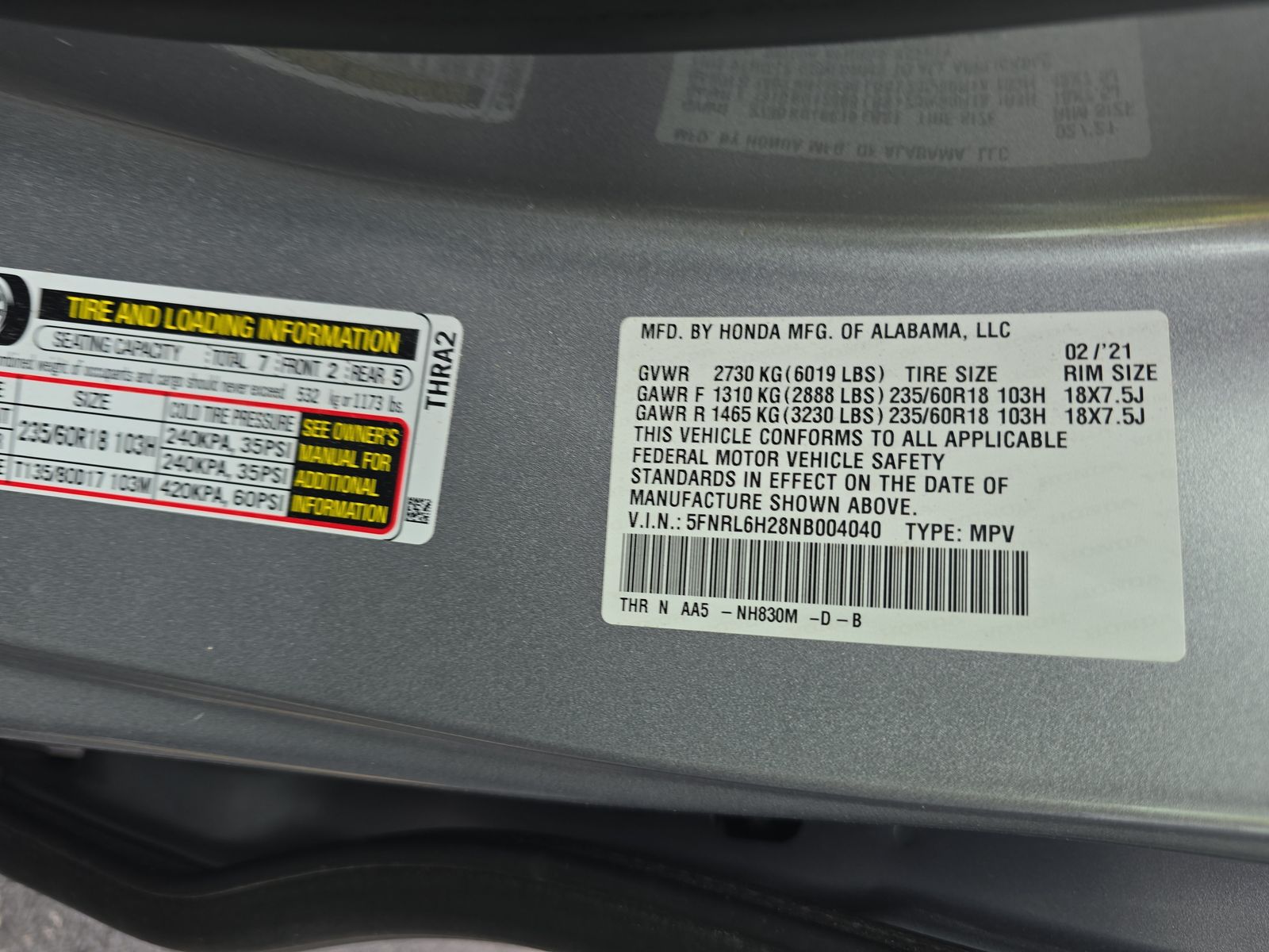 2022 Honda Odyssey LX FWD