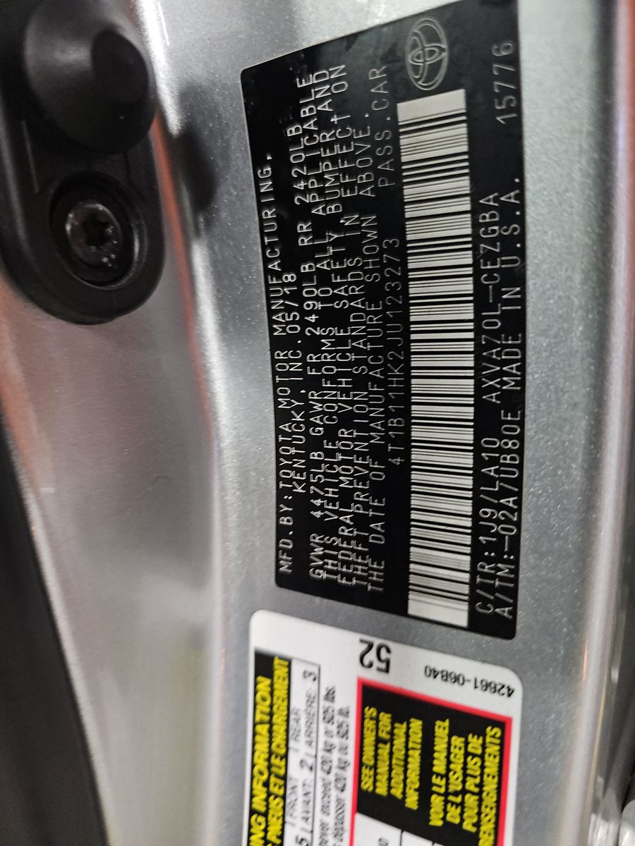 2018 Toyota Camry XLE FWD