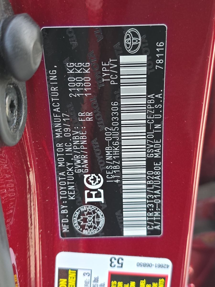 2018 Toyota Camry XSE FWD