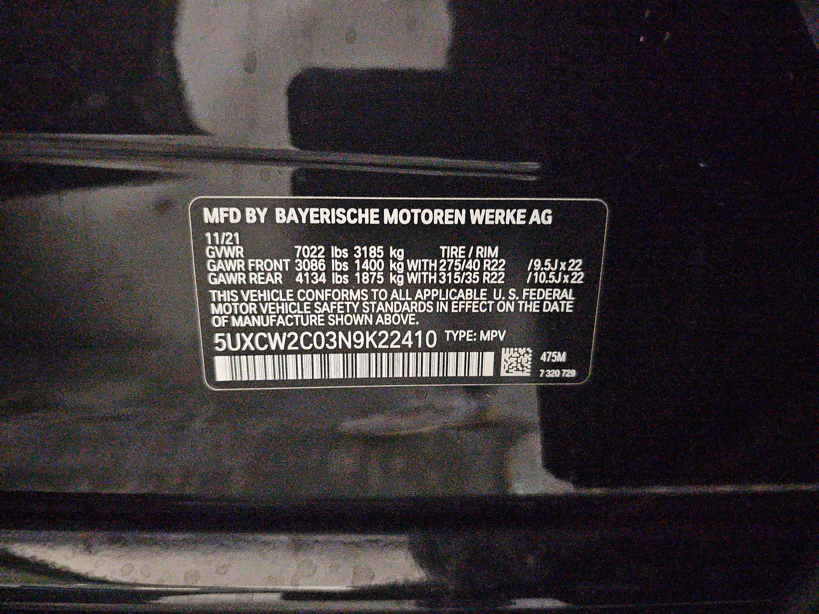 2022 BMW X7 xDrive40i AWD