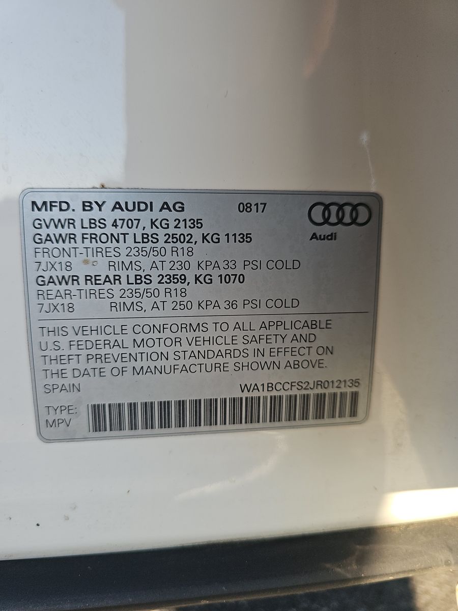 2018 Audi Q3 2.0T Premium FWD