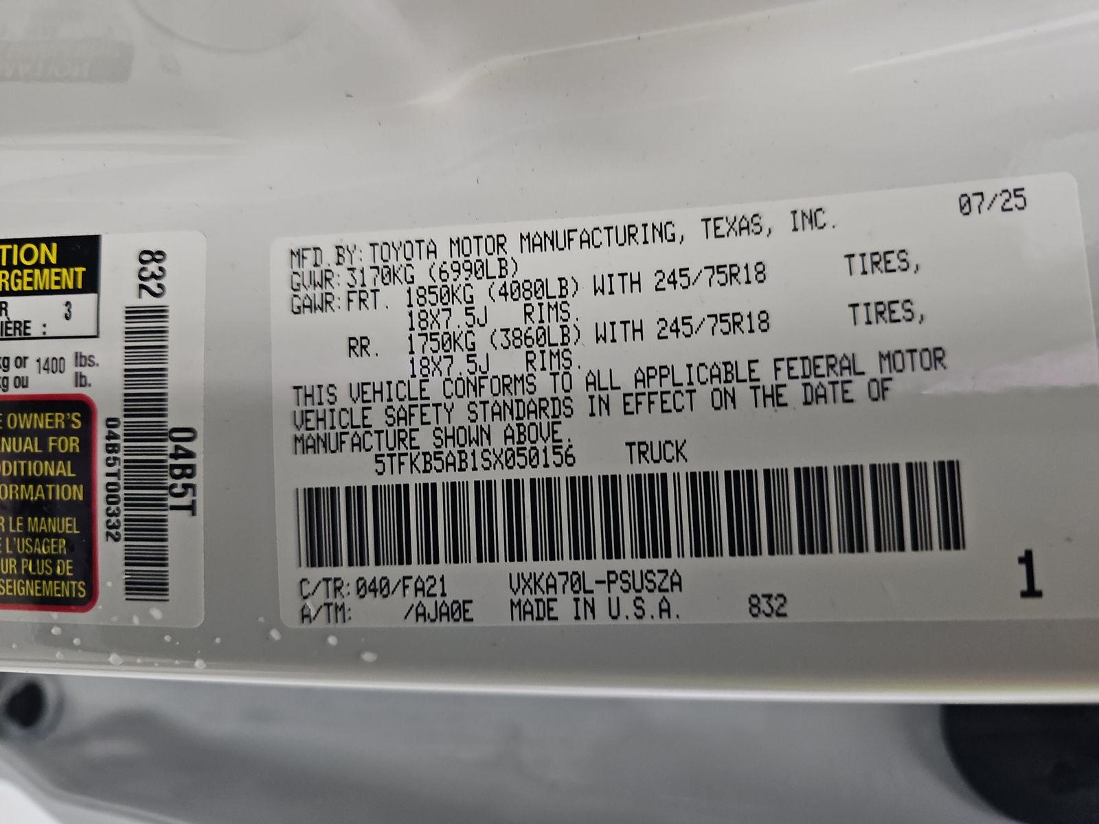 2025 Toyota Tundra SR RWD